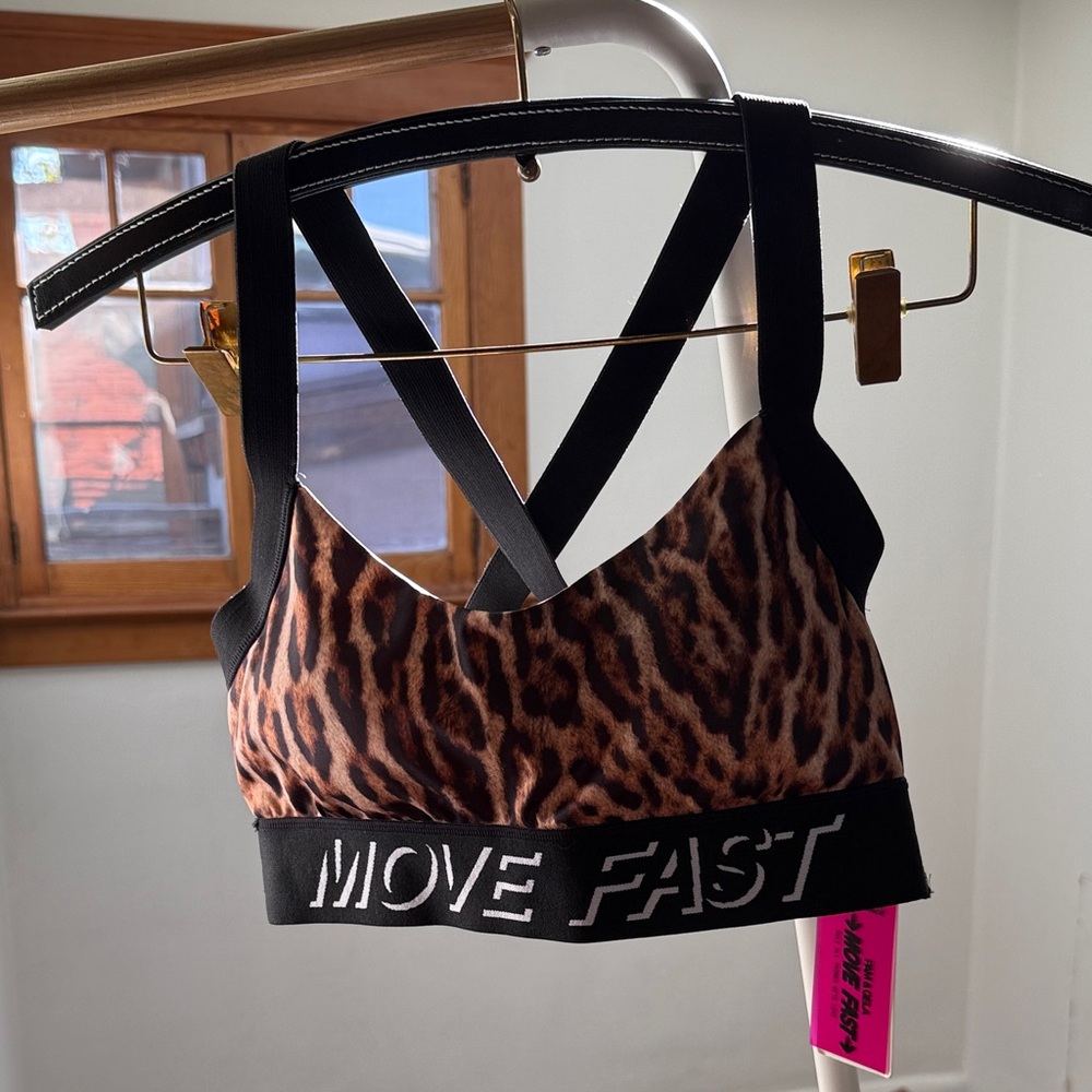 Pam & Gela Leopard Print Sports Bra
